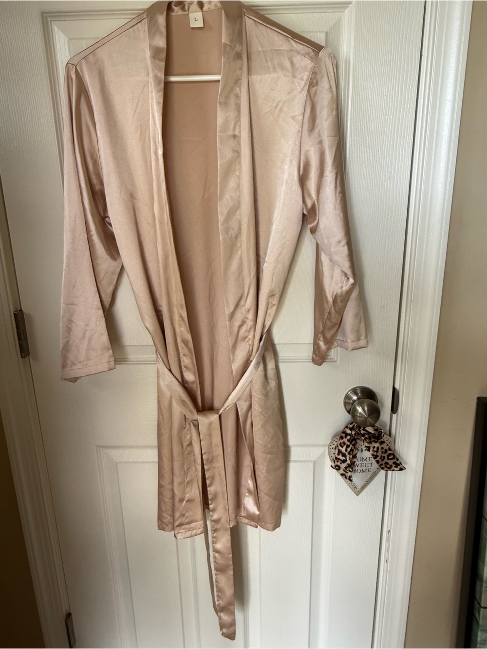 Silky Satin like Champagne Kimono Robe  - Women Intimates & Sleepwear Sz Large